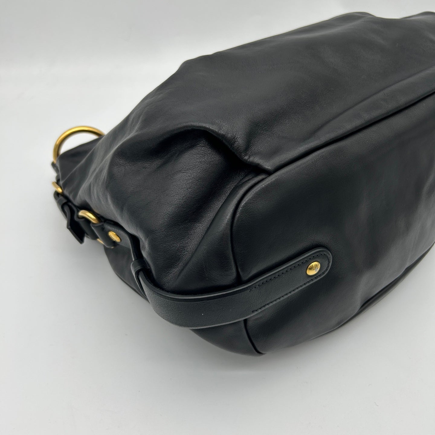 Prada Black Leather Ring Hobo Bag [Used]