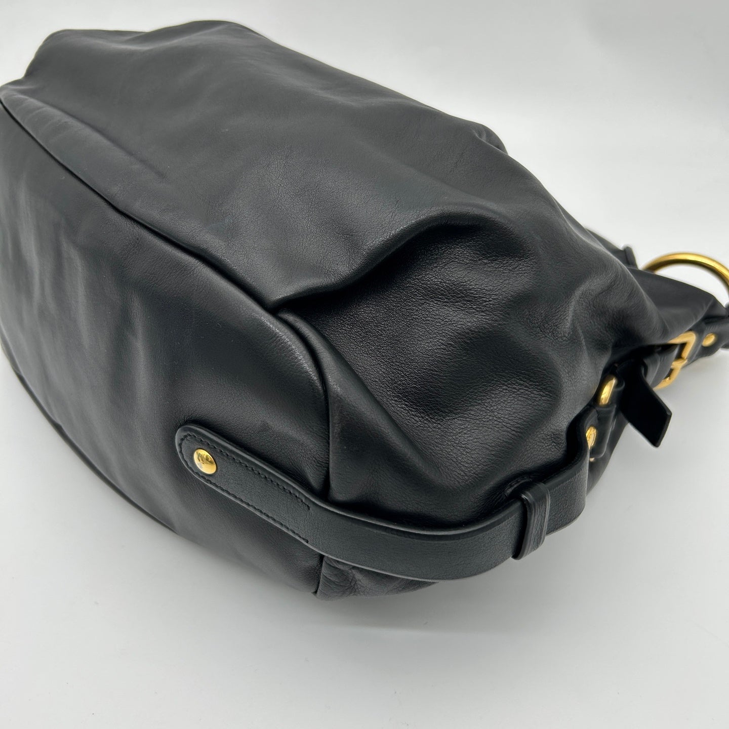 Prada Black Leather Ring Hobo Bag [Used]