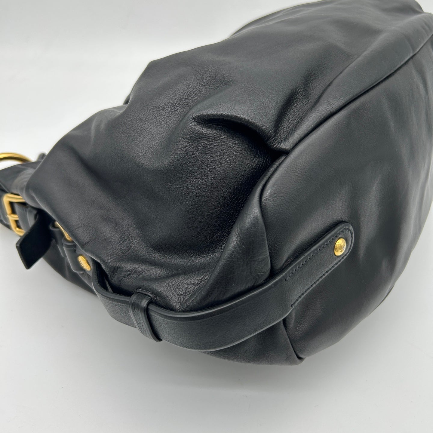 Prada Black Leather Ring Hobo Bag [Used]