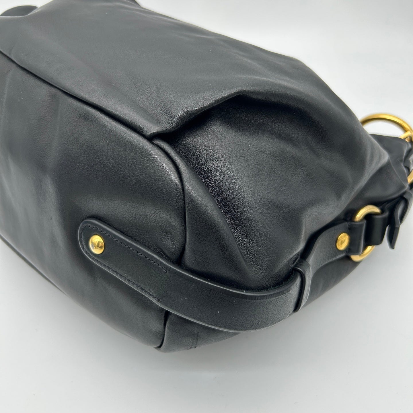 Prada Black Leather Ring Hobo Bag [Used]