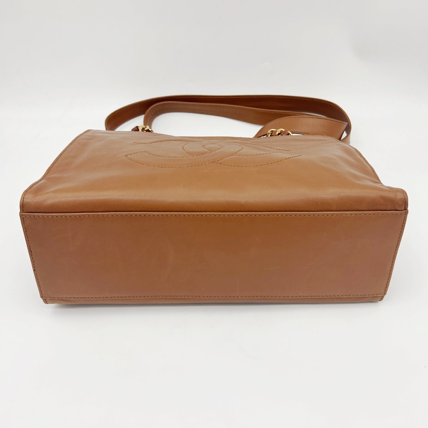 CHANEL Brown Coco Mark Chain Tote Bag [Used]