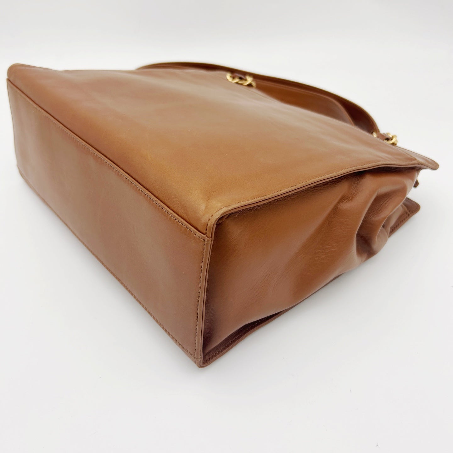 CHANEL Brown Coco Mark Chain Tote Bag [Used]