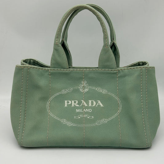 Prada Mint Green Canvas Large Tote Bag [Used]