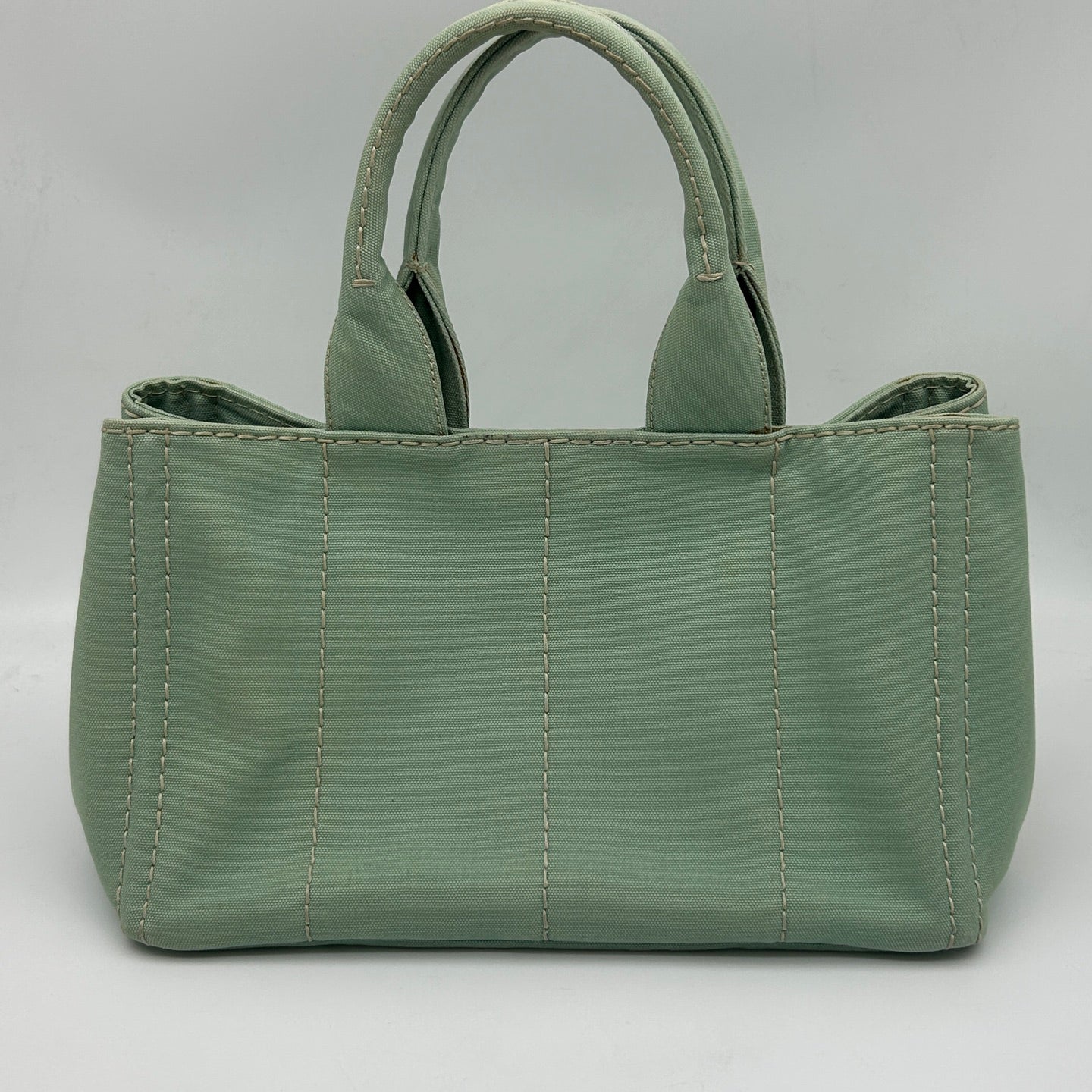 Prada Mint Green Canvas Large Tote Bag [Used]