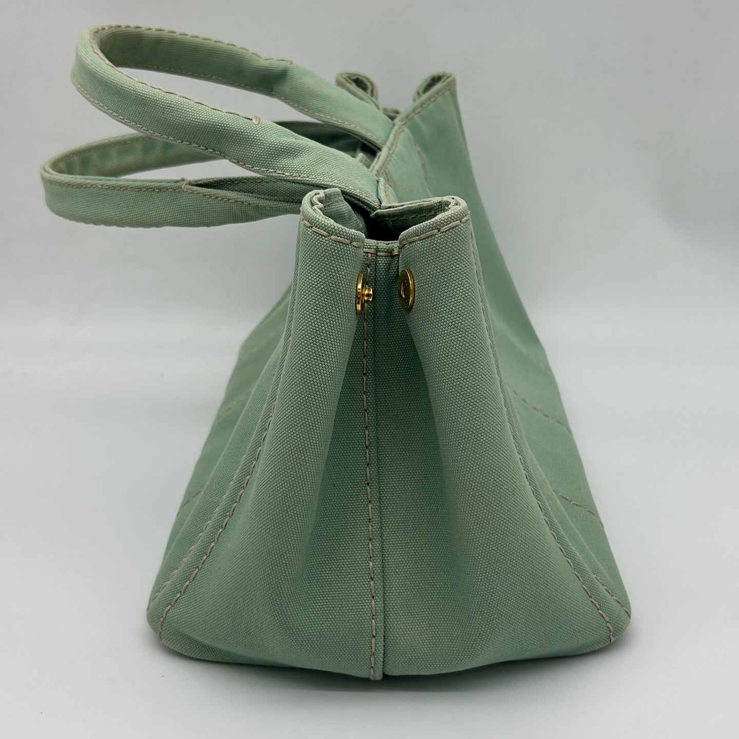 Prada Mint Green Canvas Large Tote Bag [Used]