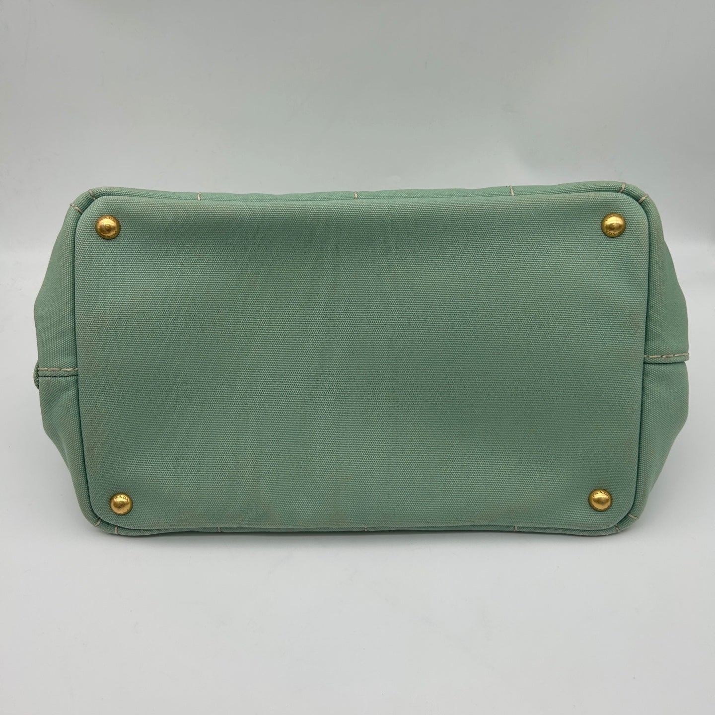 Prada Mint Green Canvas Large Tote Bag [Used]
