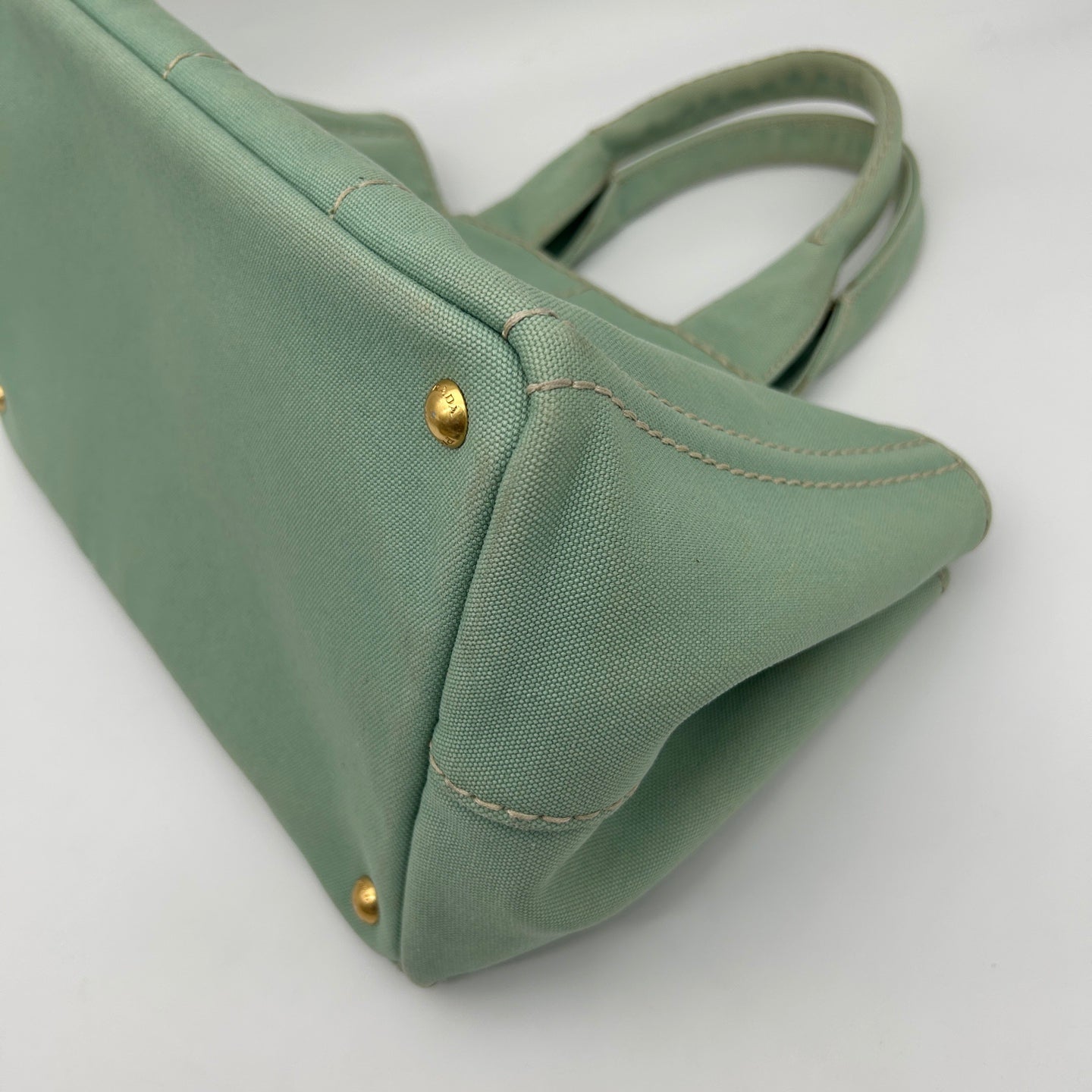 Prada Mint Green Canvas Large Tote Bag [Used]