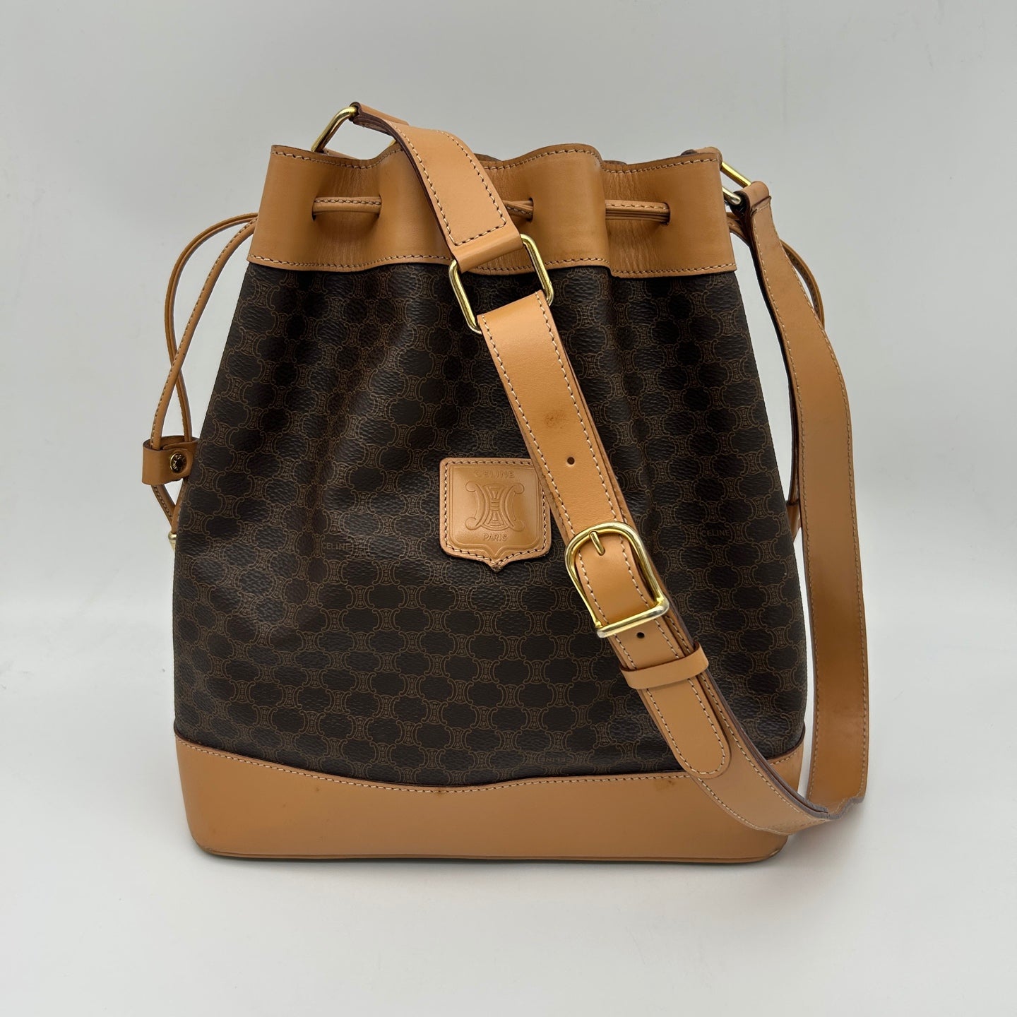 CELINE Macadam Drawstring Bucket Bag with Pouch [Used]