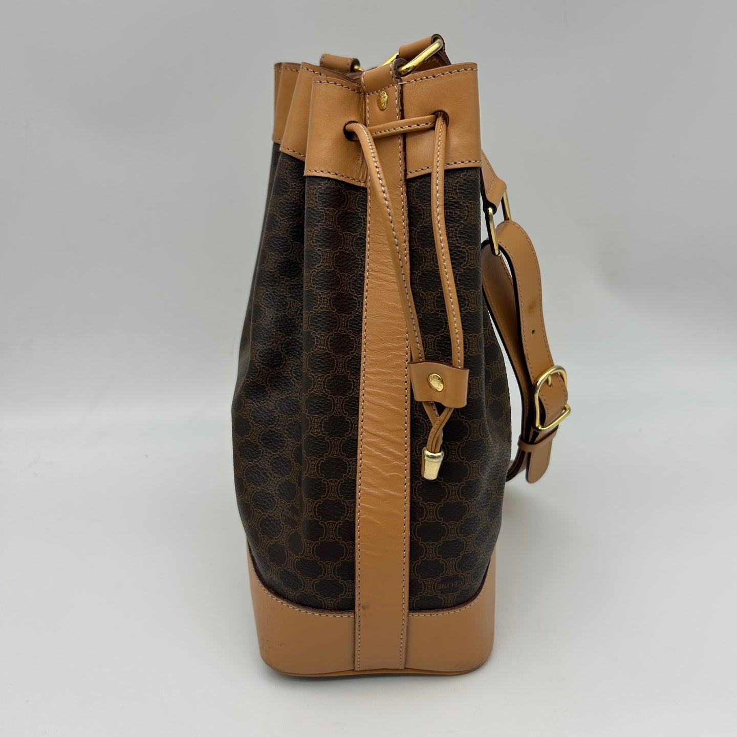 CELINE Macadam Drawstring Bucket Bag with Pouch [Used]