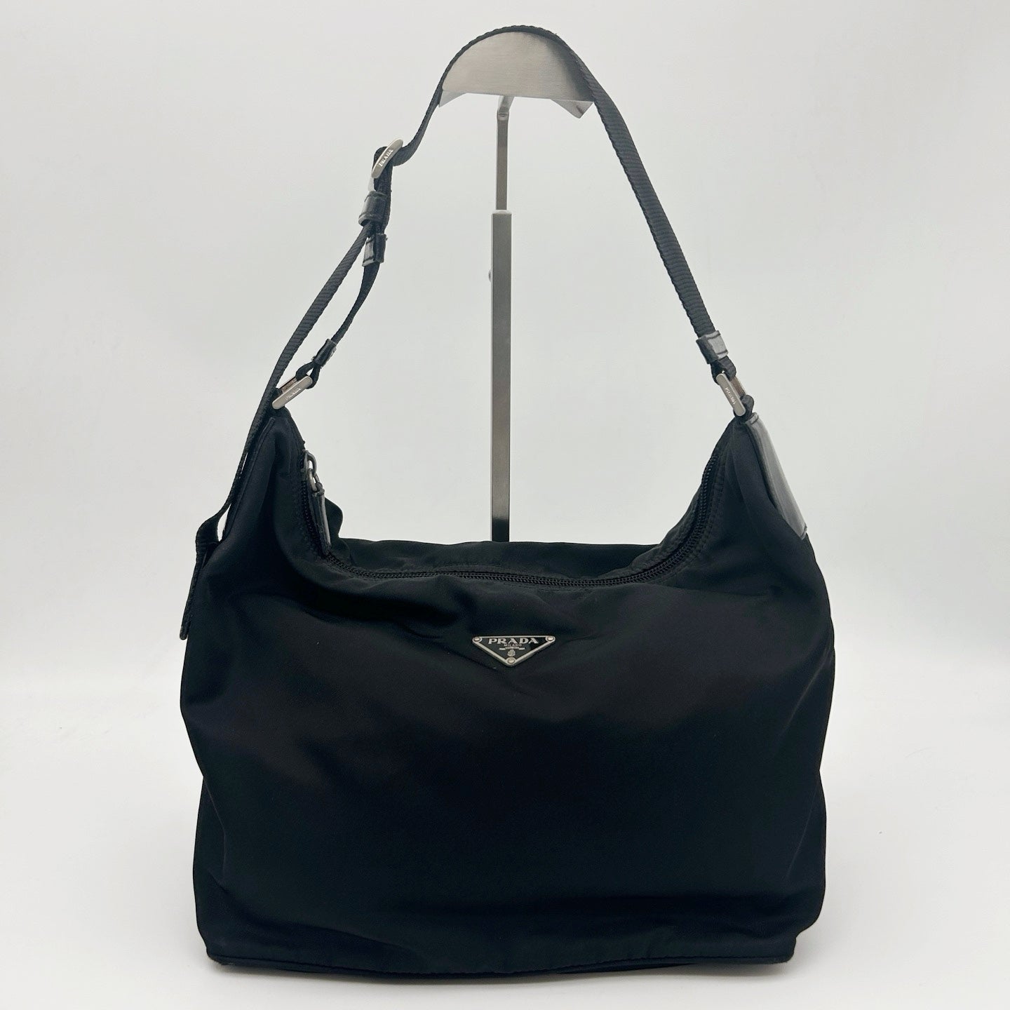 PRADA Black Nylon Hobo Shoulder Bag [Used]