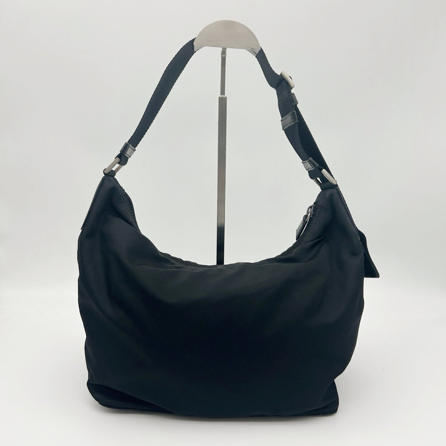 PRADA Black Nylon Hobo Shoulder Bag [Used]