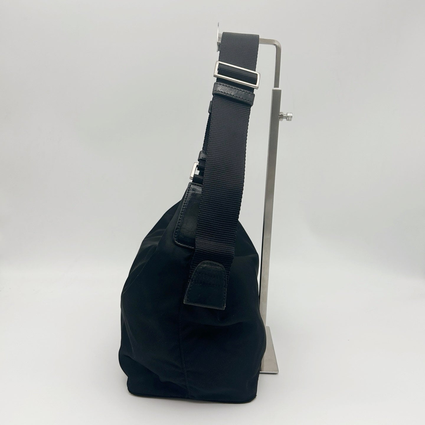 PRADA Black Nylon Hobo Shoulder Bag [Used]