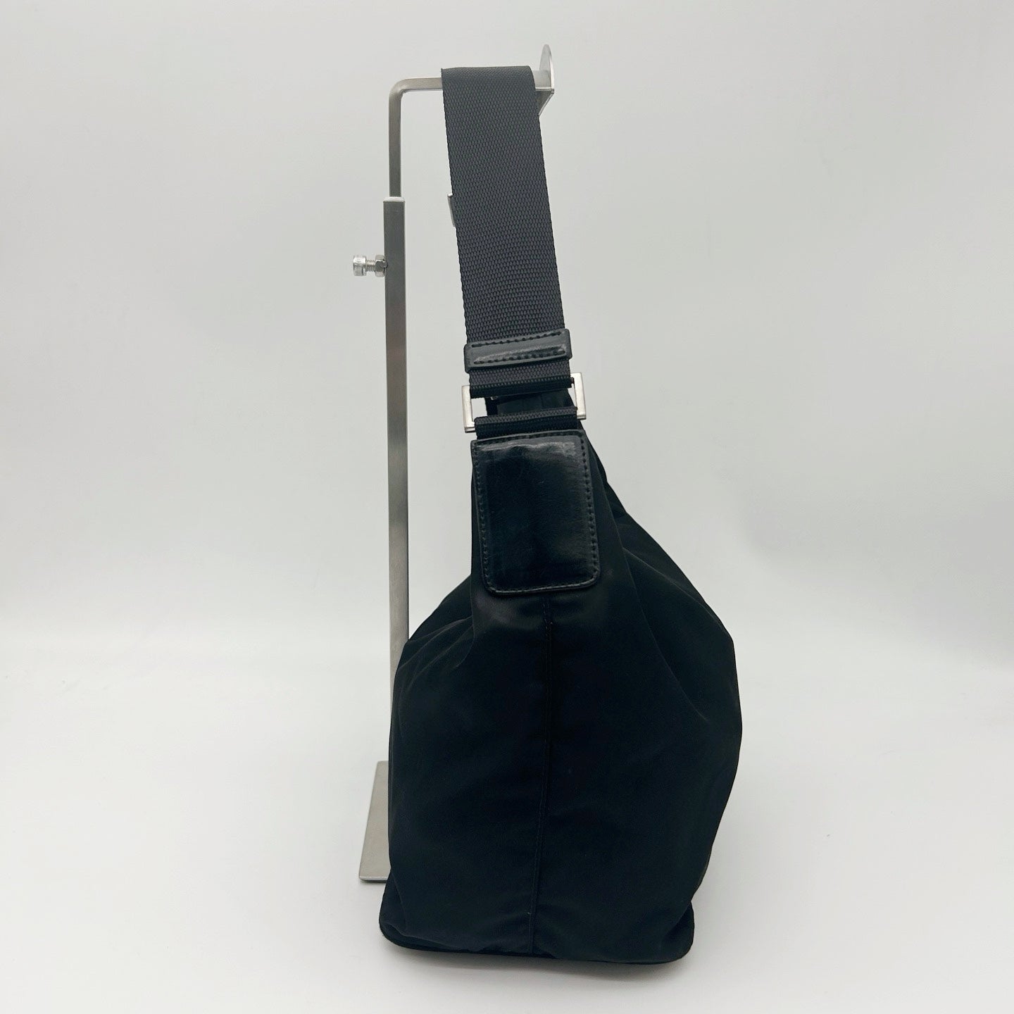 PRADA Black Nylon Hobo Shoulder Bag [Used]