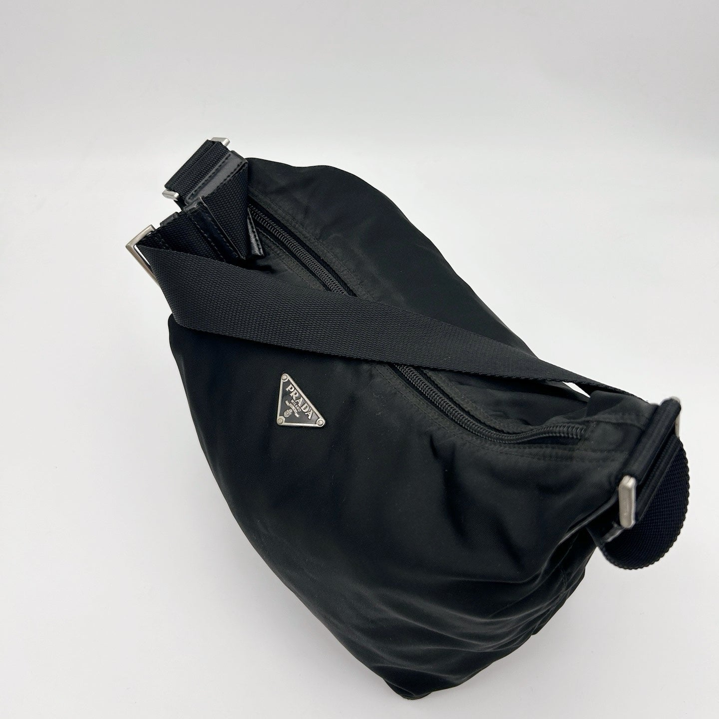 PRADA Black Nylon Hobo Shoulder Bag [Used]