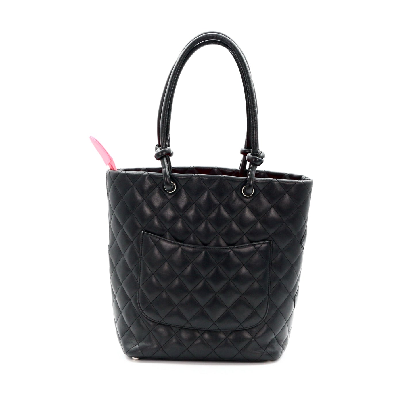 CHANEL Black Lambskin Cambon Tote Bag [Used]