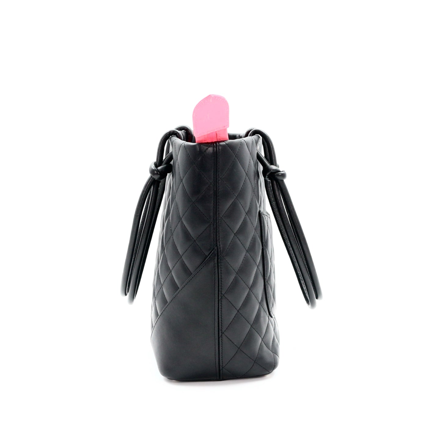 CHANEL Black Lambskin Cambon Tote Bag [Used]