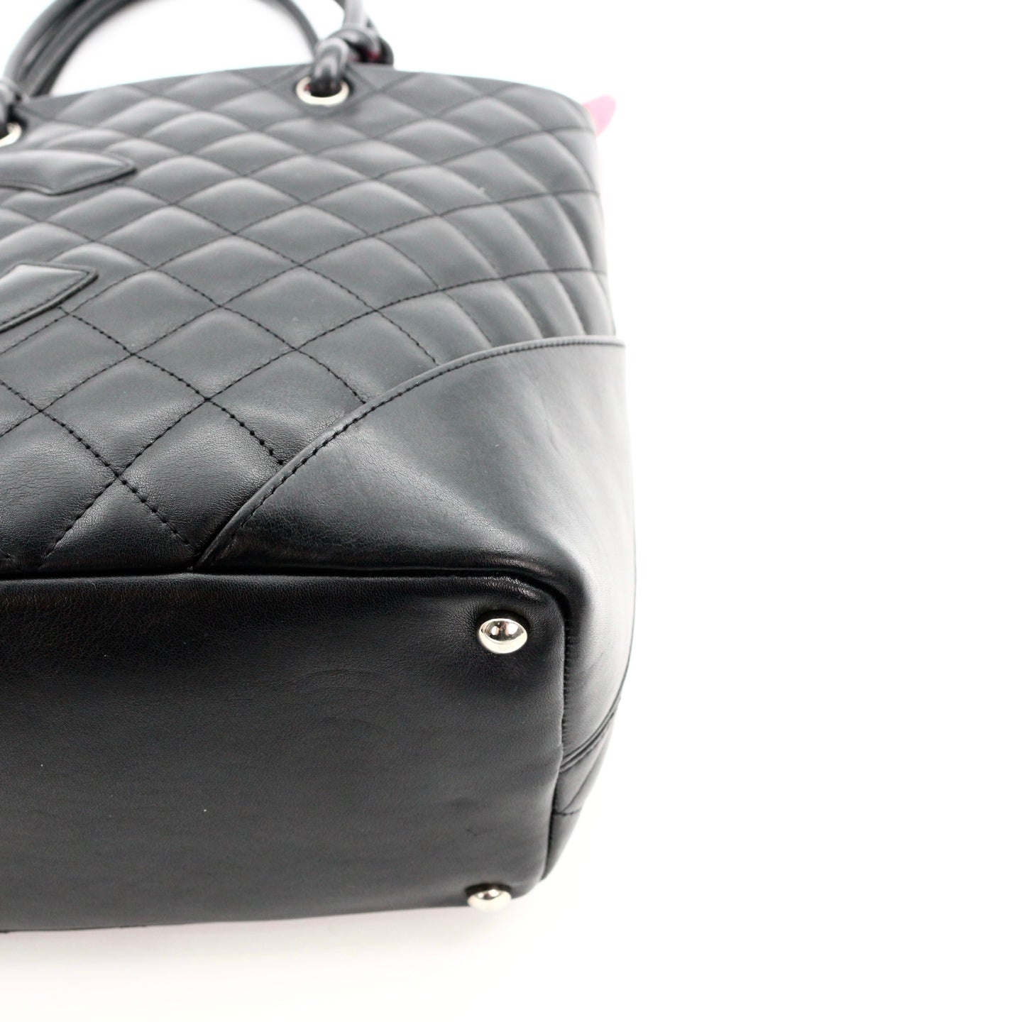 CHANEL Black Lambskin Cambon Tote Bag [Used]