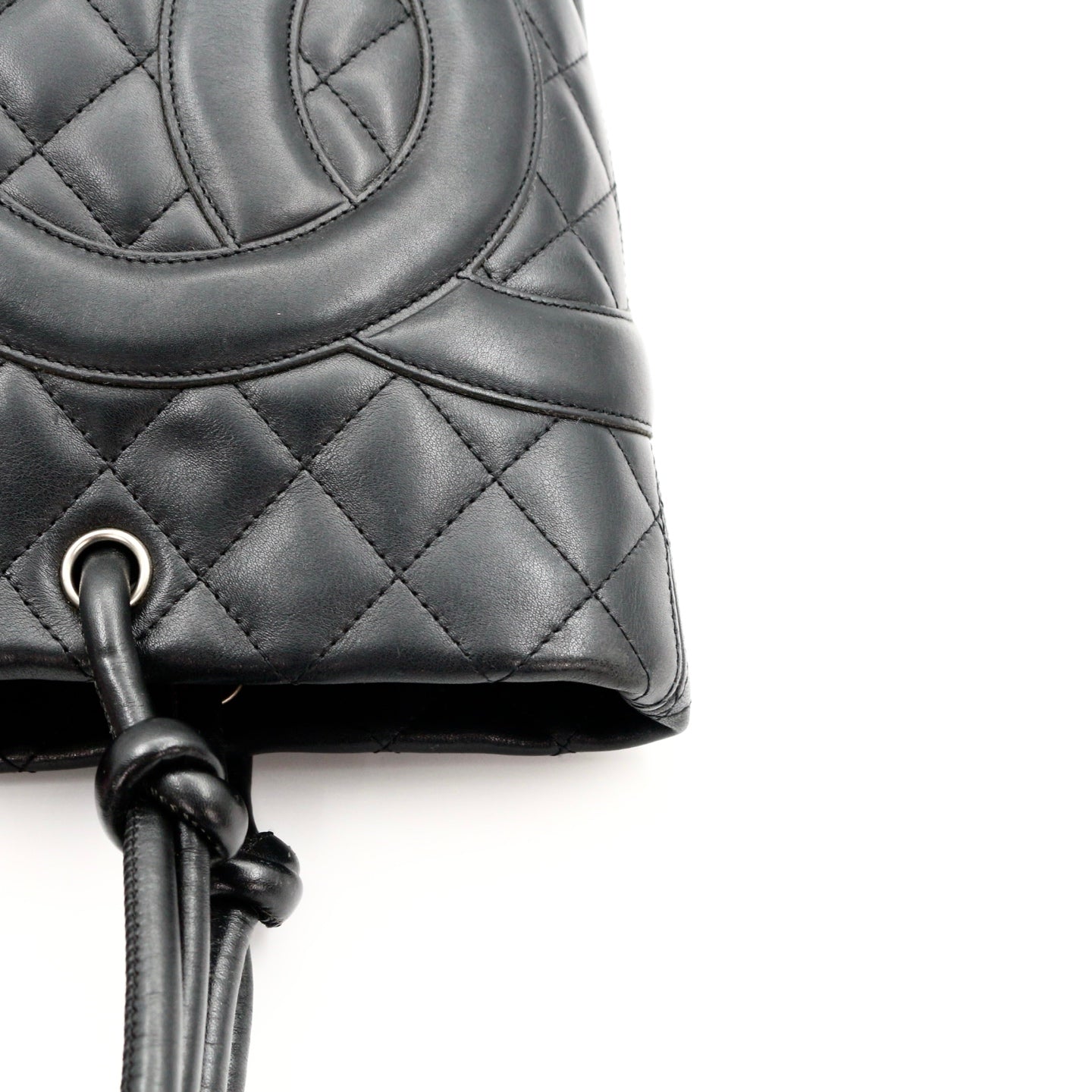 CHANEL Black Lambskin Cambon Tote Bag [Used]