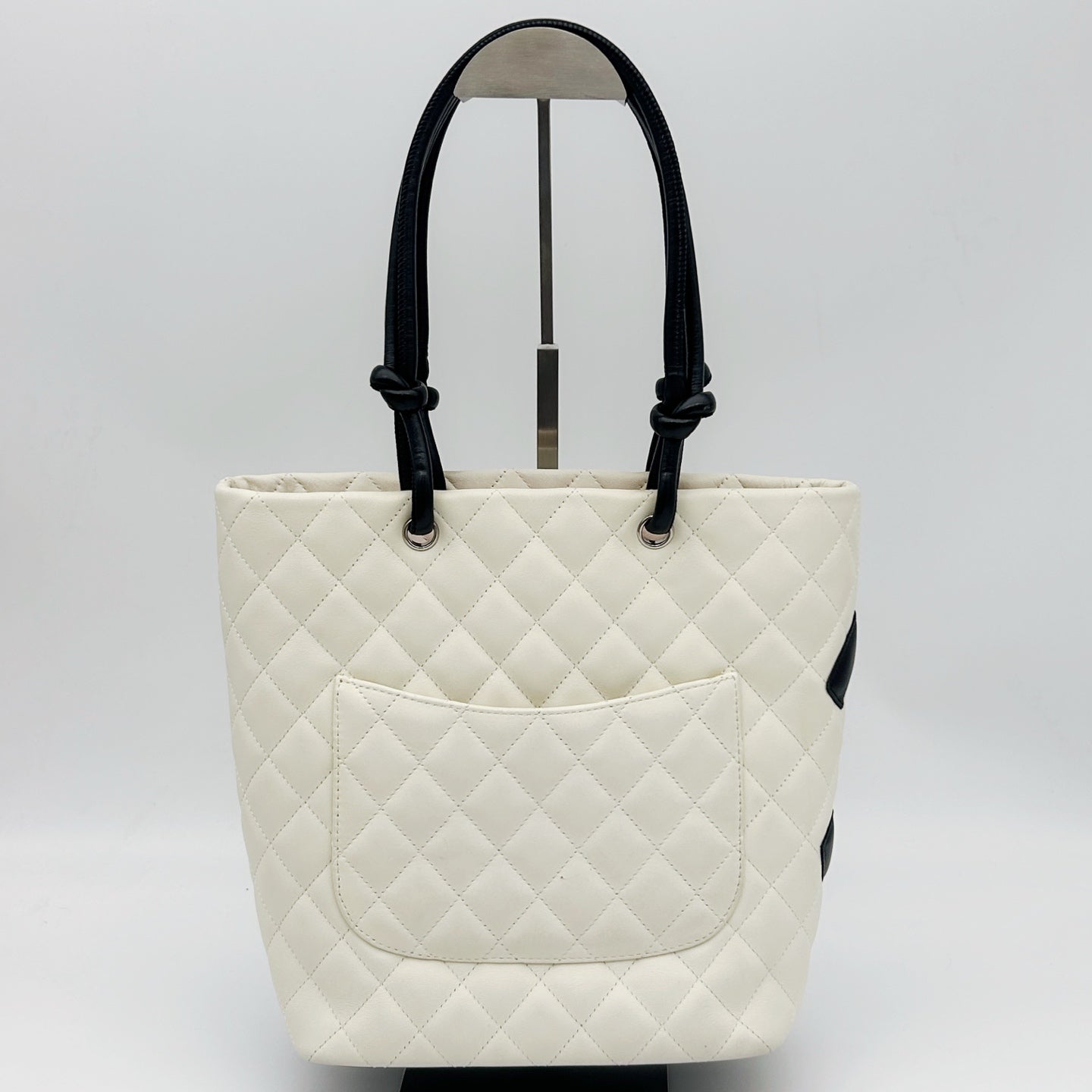 CHANEL Cambon Ligne Small Tote Bag – White / Black [Used]