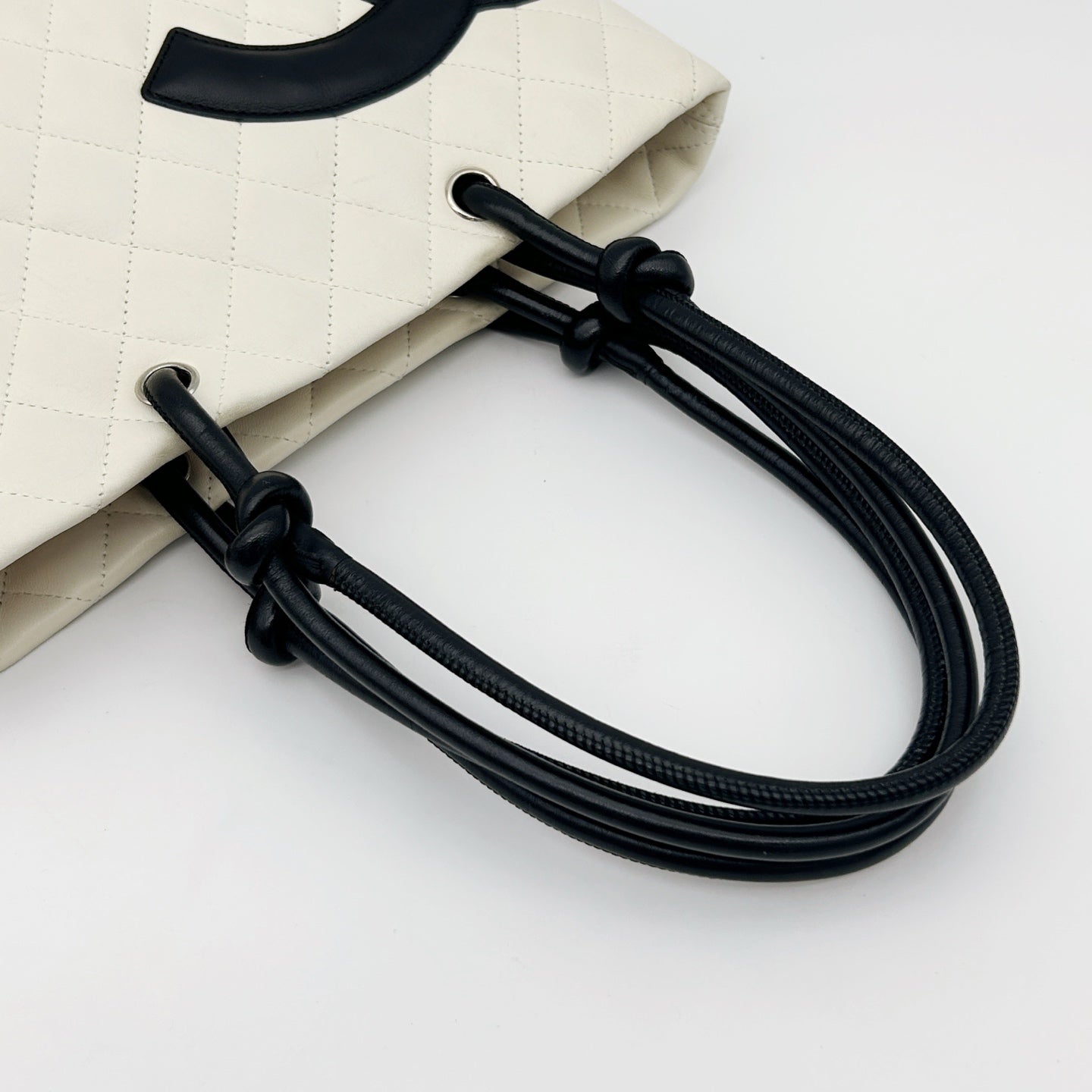 CHANEL Cambon Ligne Small Tote Bag – White / Black [Used]