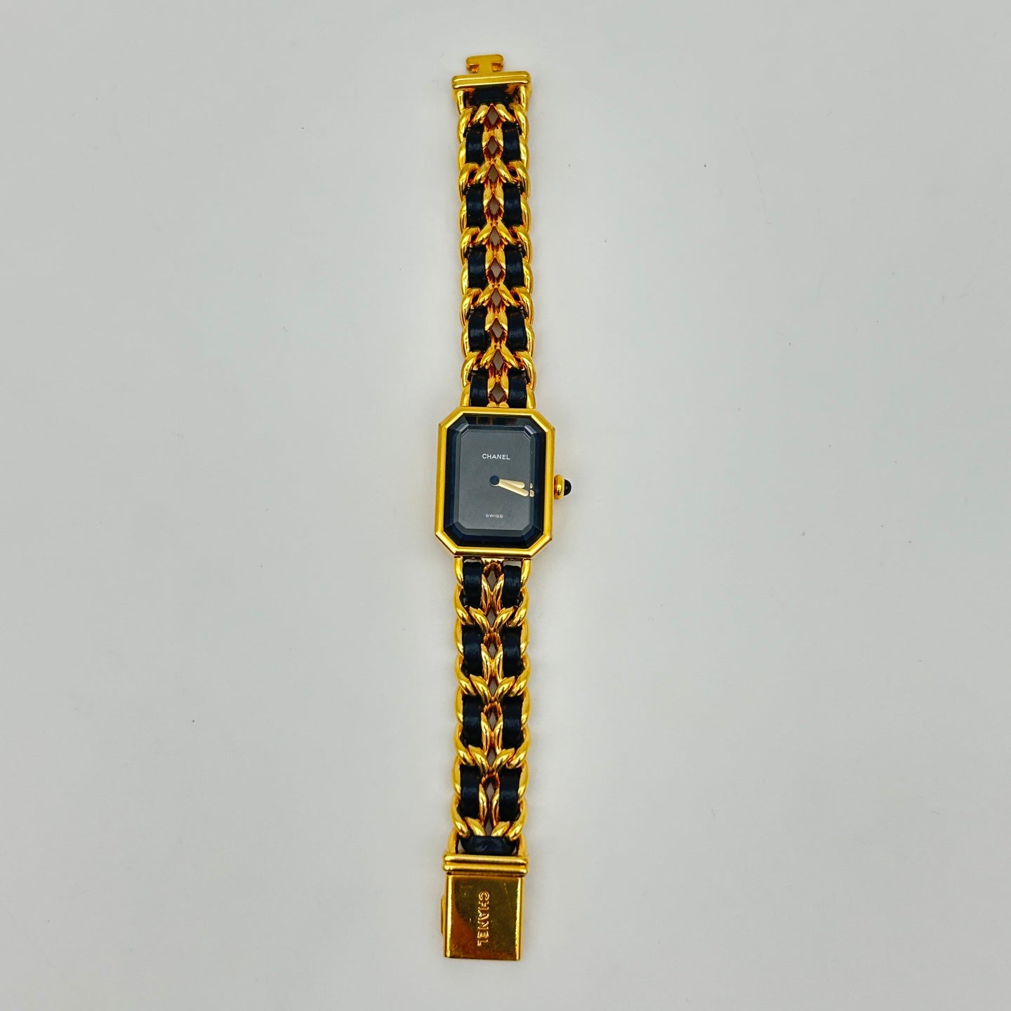 Chanel Premiere Black Dial Gold Chain Watch S Size [Used]