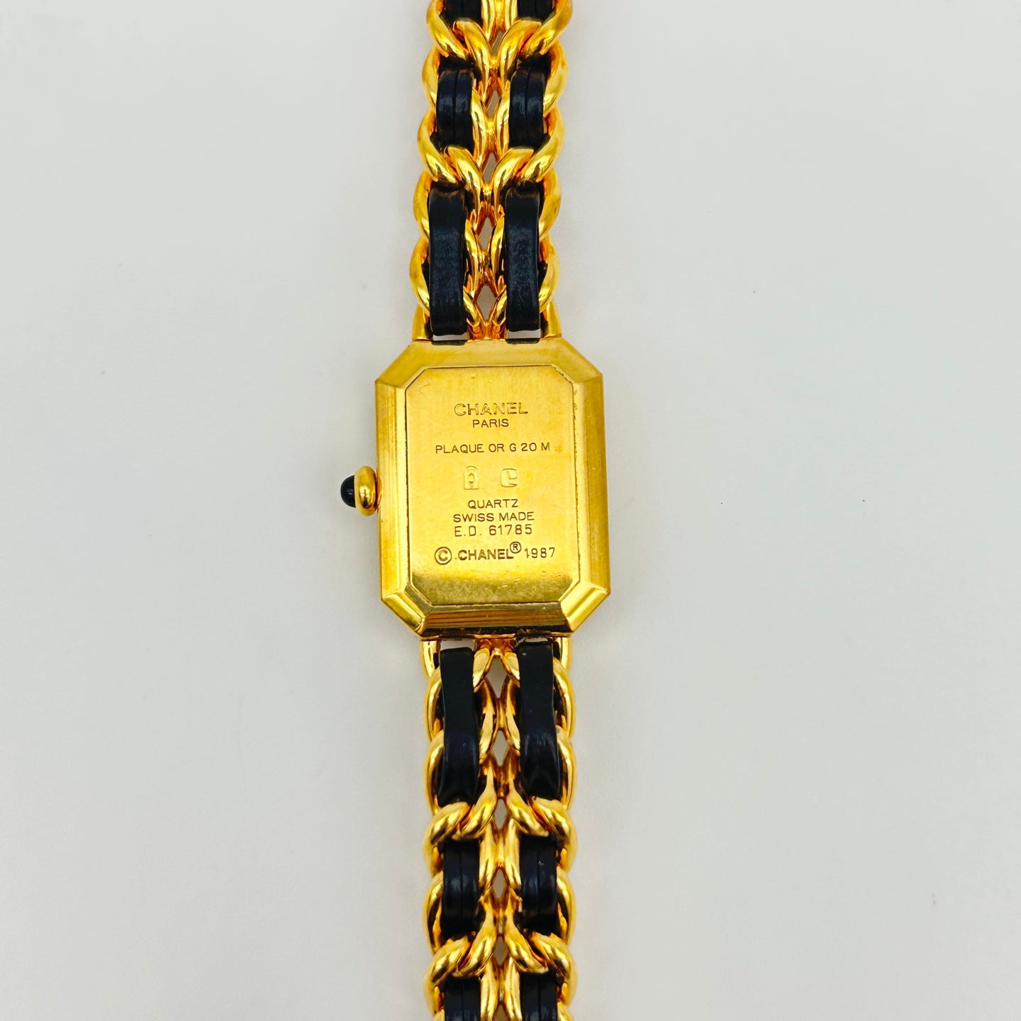Chanel Premiere Black Dial Gold Chain Watch S Size [Used]