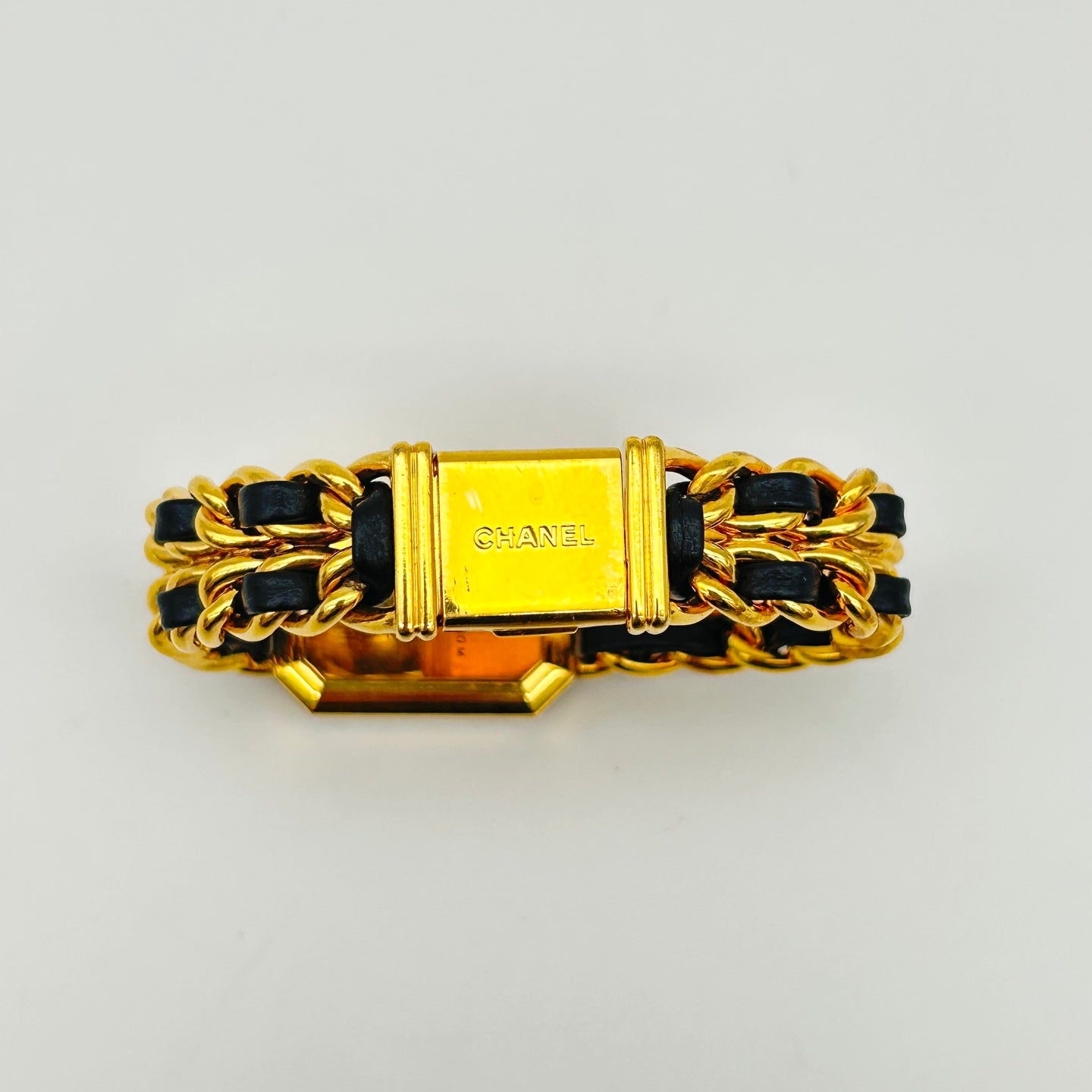 Chanel Premiere Black Dial Gold Chain Watch S Size [Used]