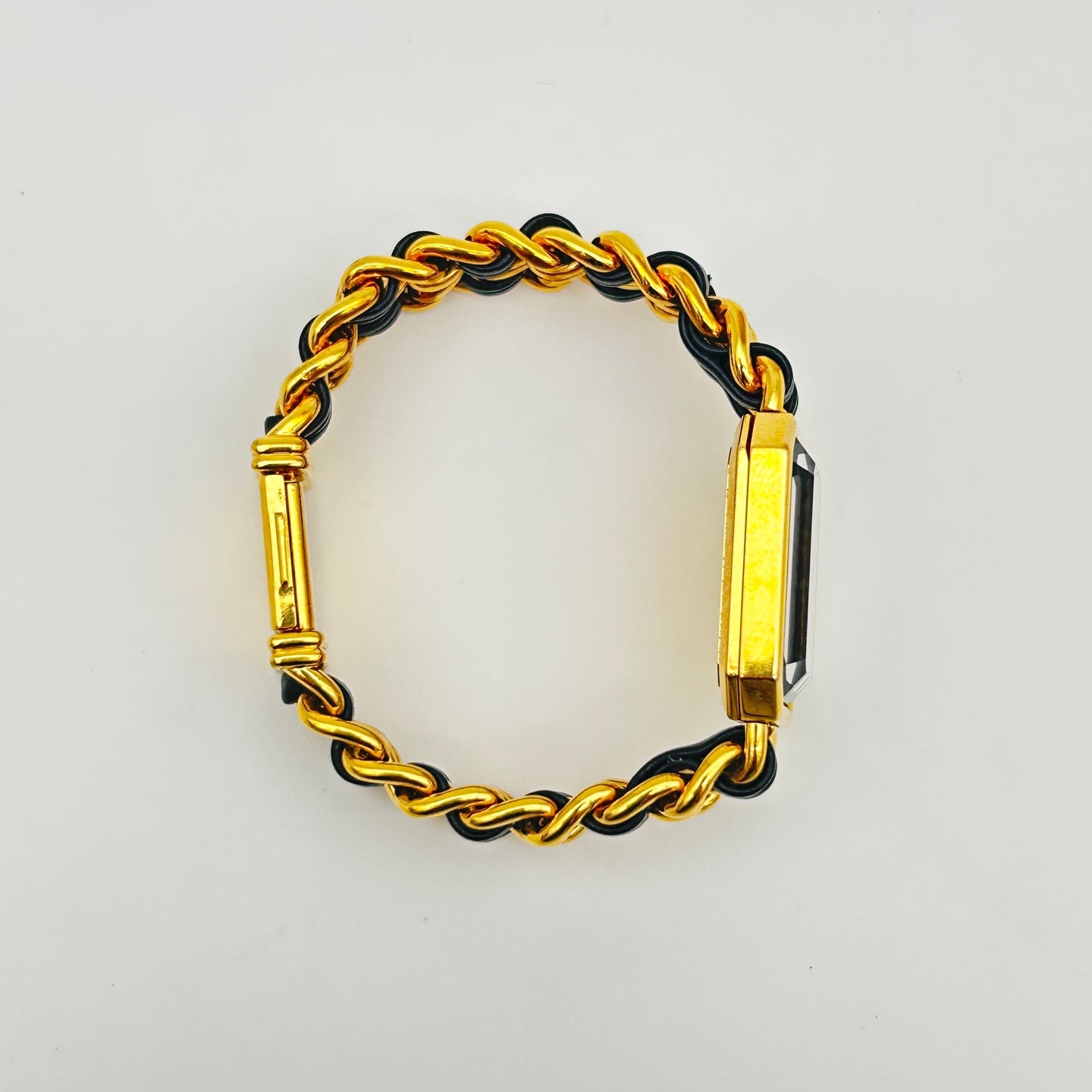 Chanel Premiere Black Dial Gold Chain Watch S Size [Used]