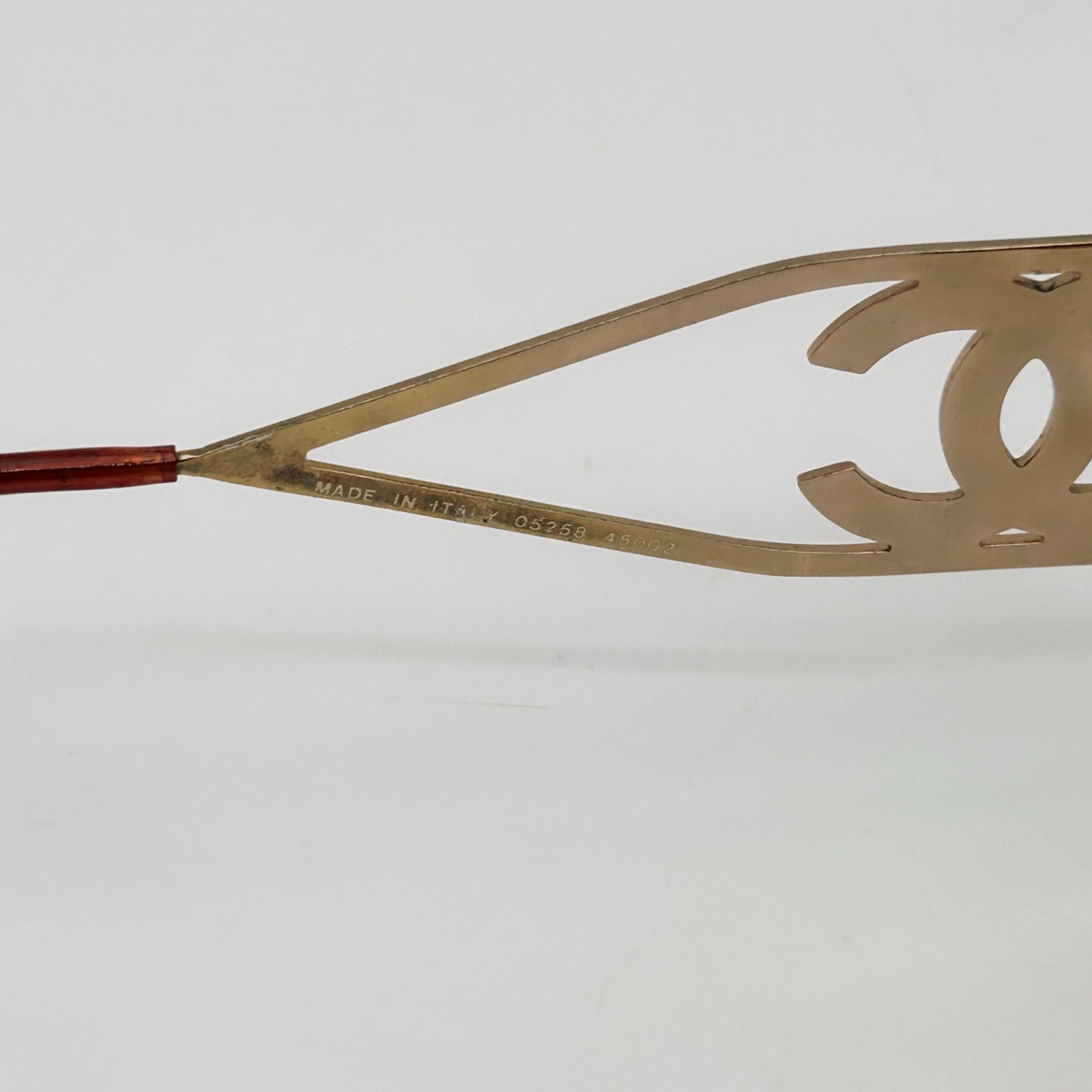 CHANEL CC Logo Round Sunglasses – Champagne Gold / Brown Tint [Used]