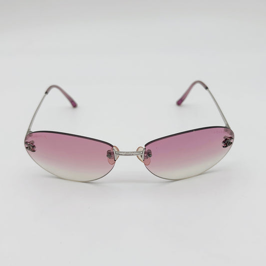 CHANEL Y2K Pink Gradient Rimless Cat-Eye Sunglasses – Pink Gradient [Used]