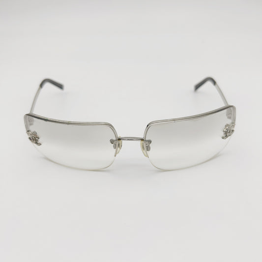 CHANEL Y2K Rimless Clear Fashion Glasses – Silver / Clear [Used]