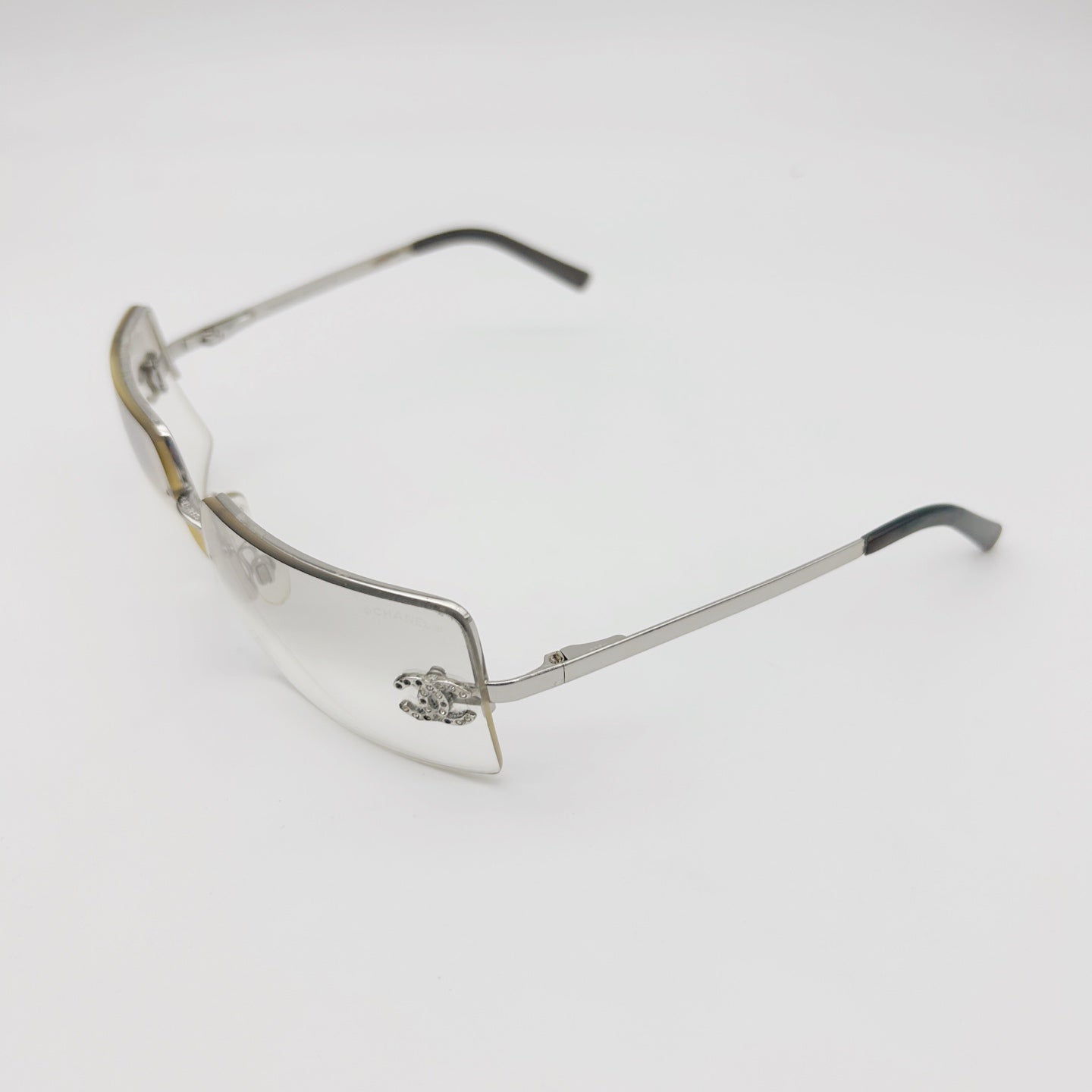 CHANEL Y2K Rimless Clear Fashion Glasses – Silver / Clear [Used]