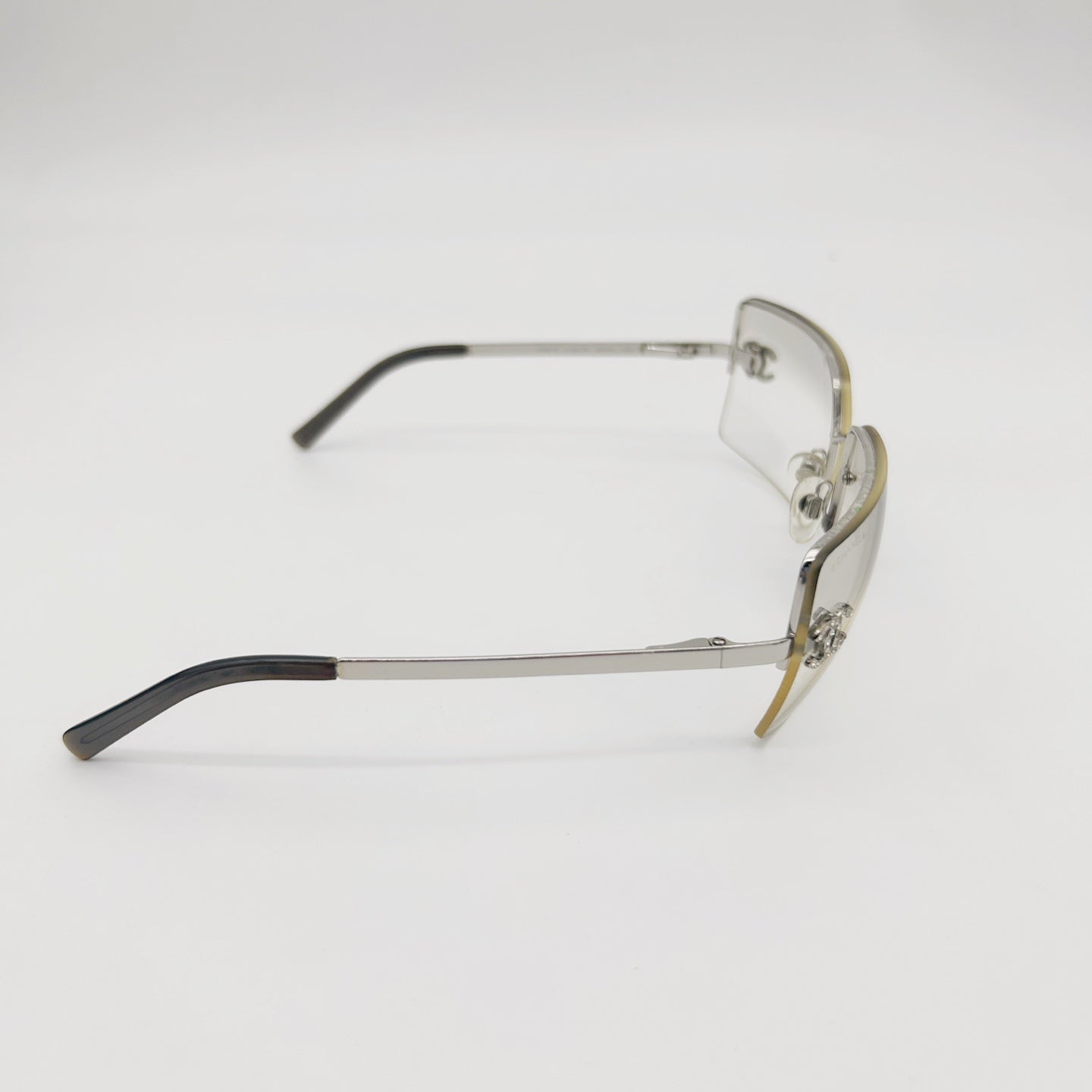 CHANEL Y2K Rimless Clear Fashion Glasses – Silver / Clear [Used]