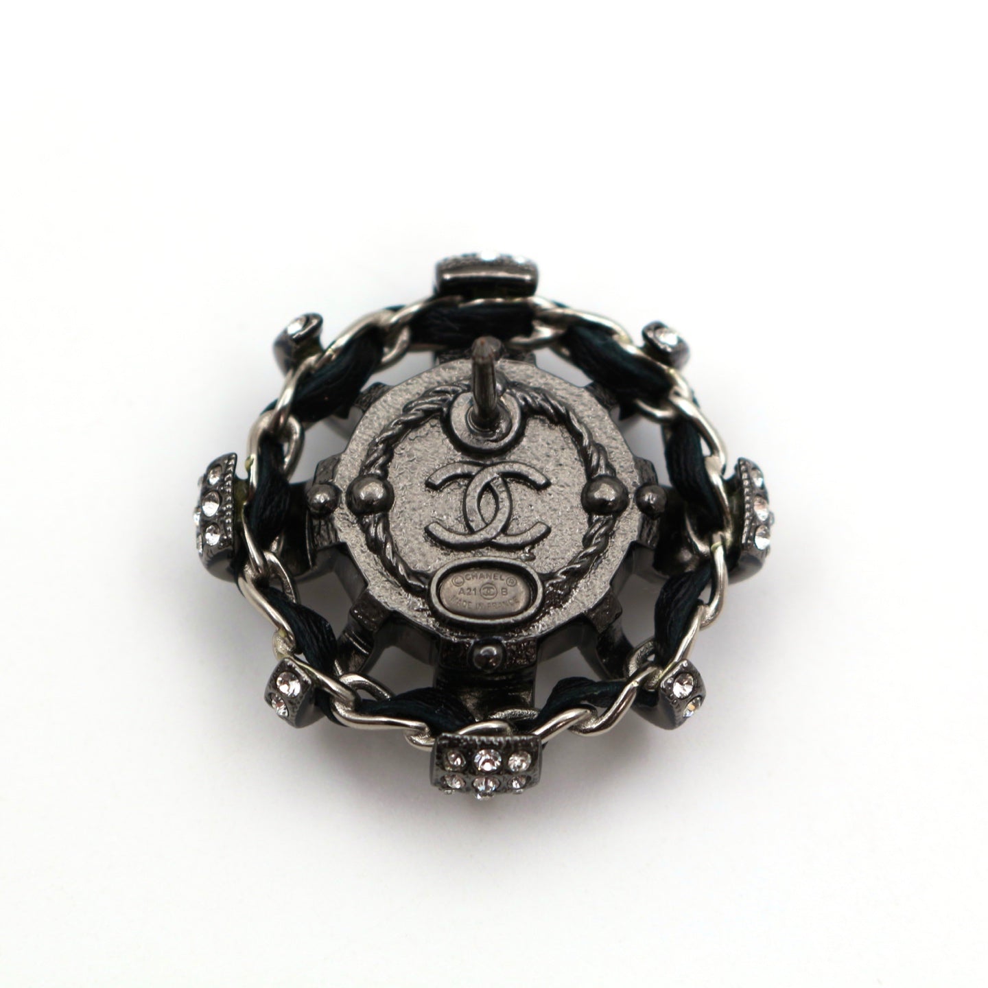 CHANEL Rhinestone CC Pearl Mini Brooch [Used]