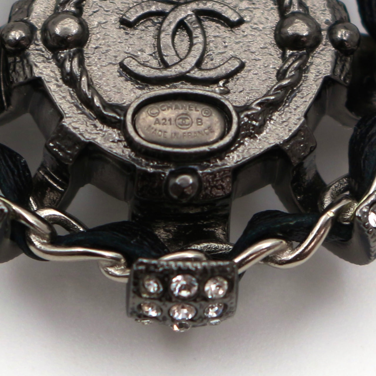 CHANEL Rhinestone CC Pearl Mini Brooch [Used]