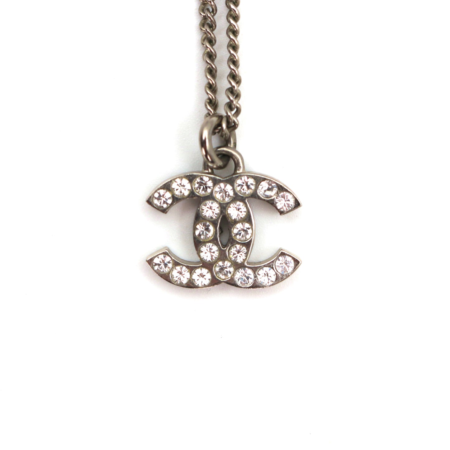 CHANEL Rhinestone CC Necklace [Used]