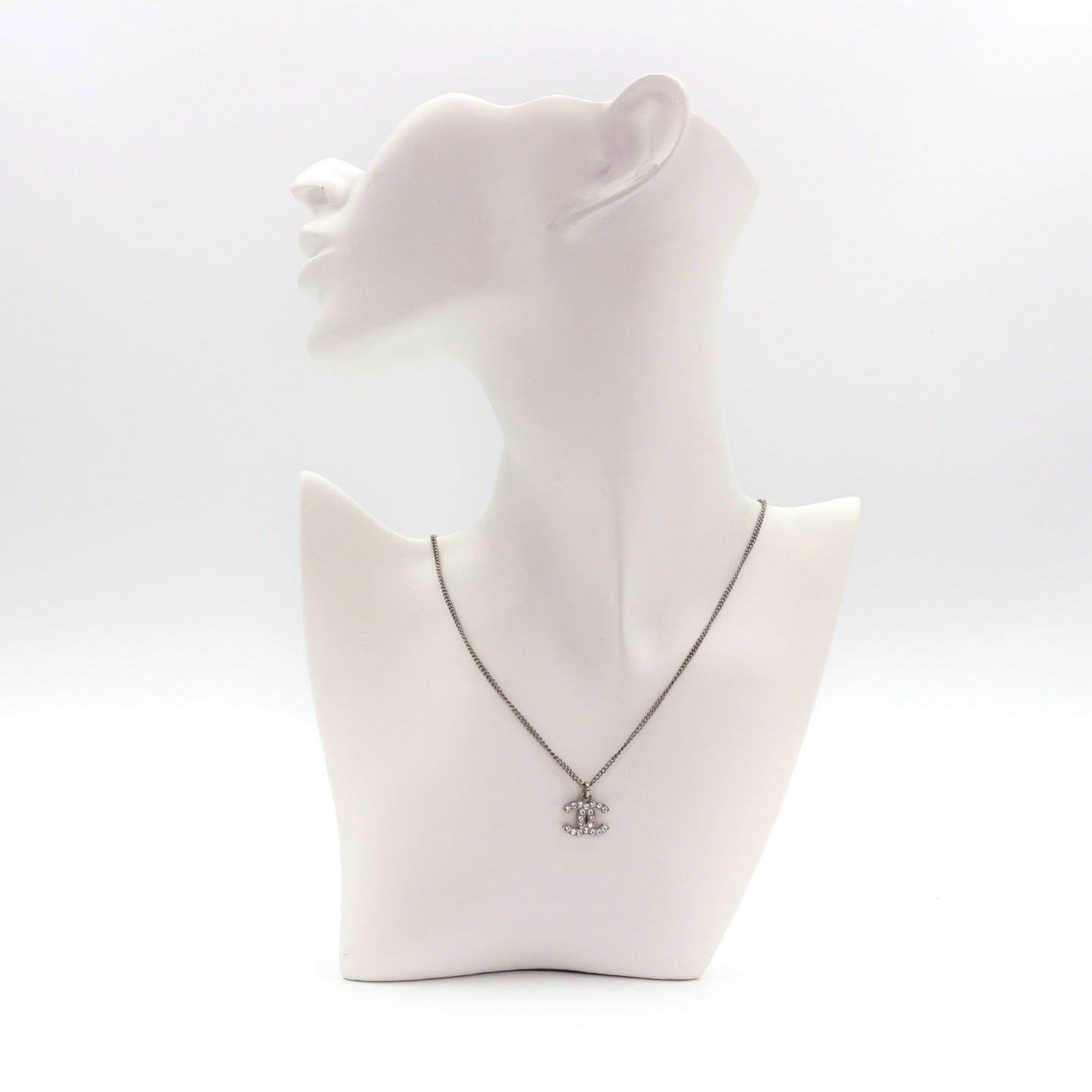CHANEL Rhinestone CC Necklace [Used]