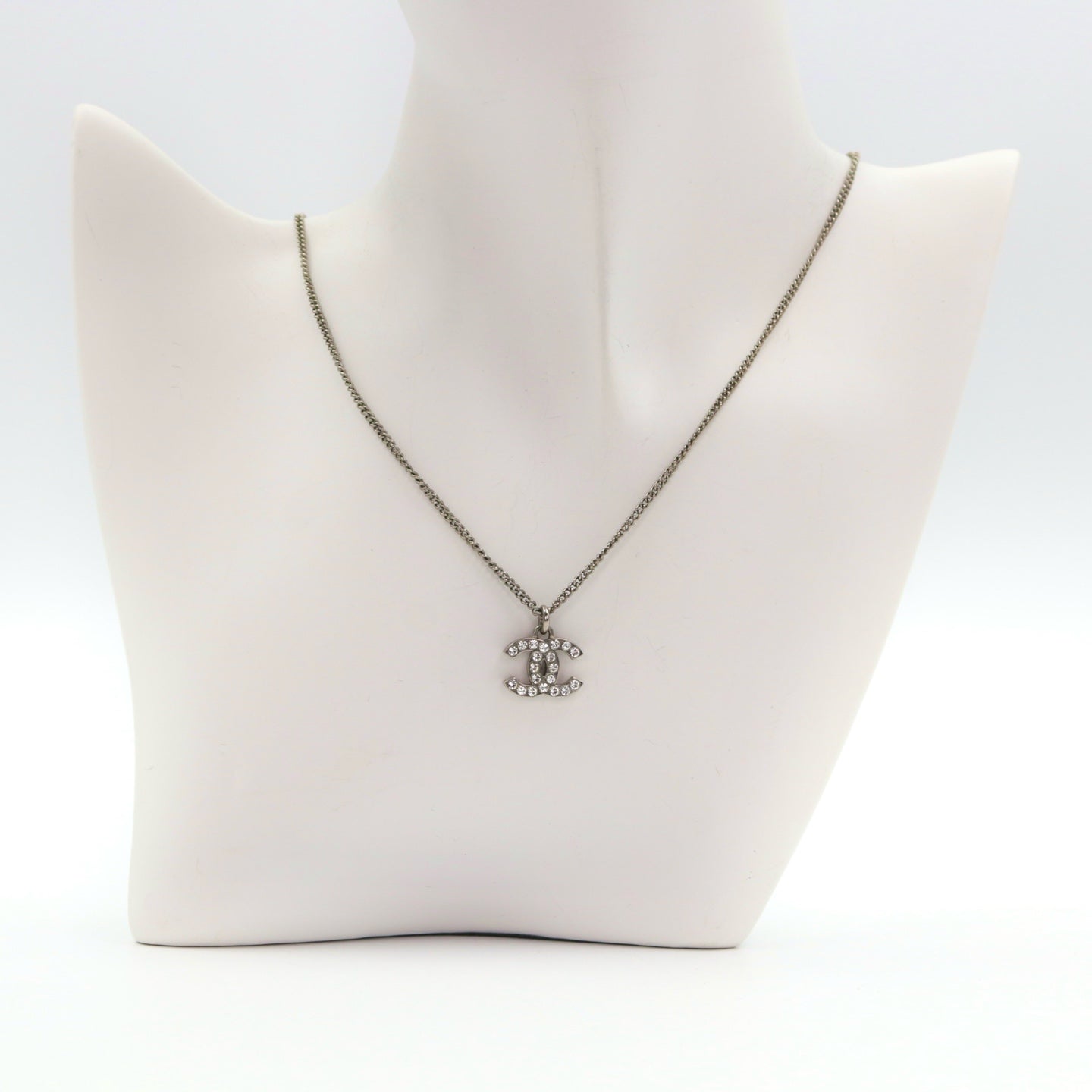 CHANEL Rhinestone CC Necklace [Used]