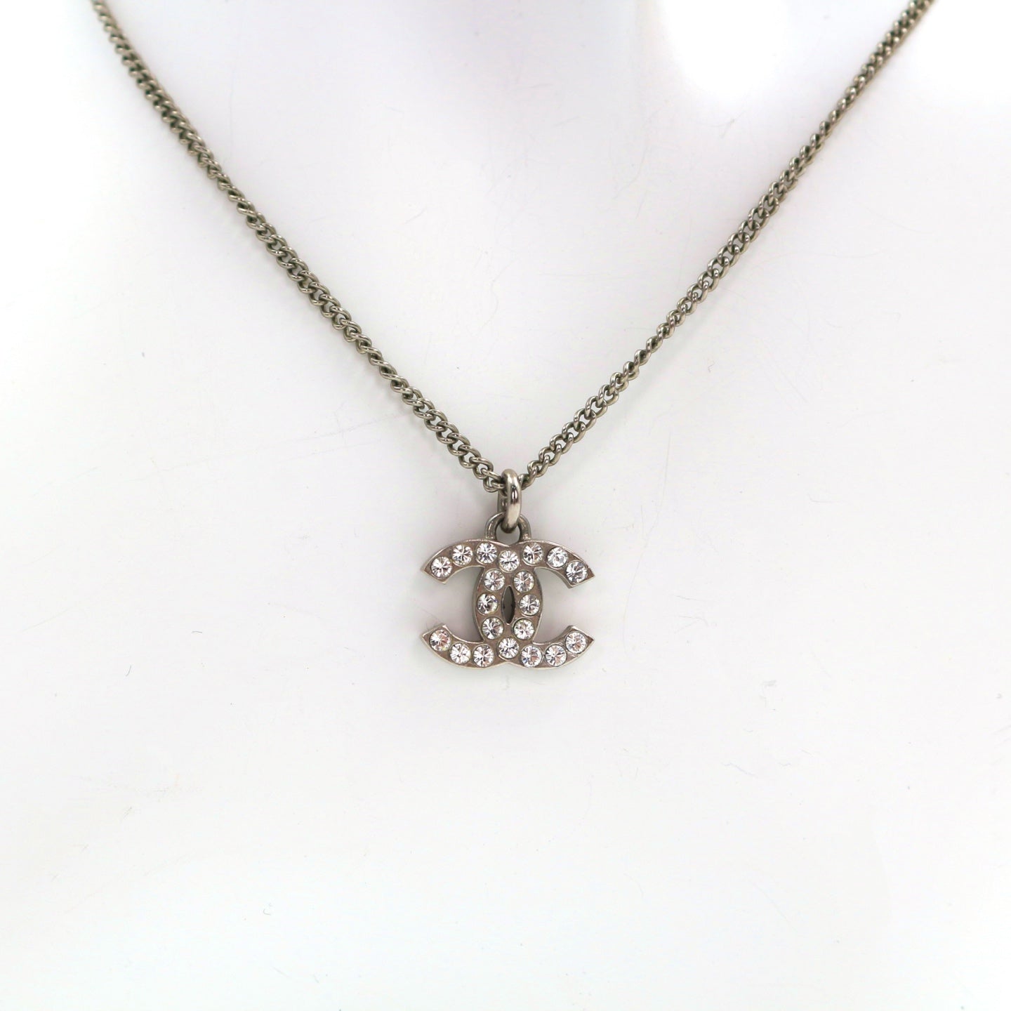 CHANEL Rhinestone CC Necklace [Used]