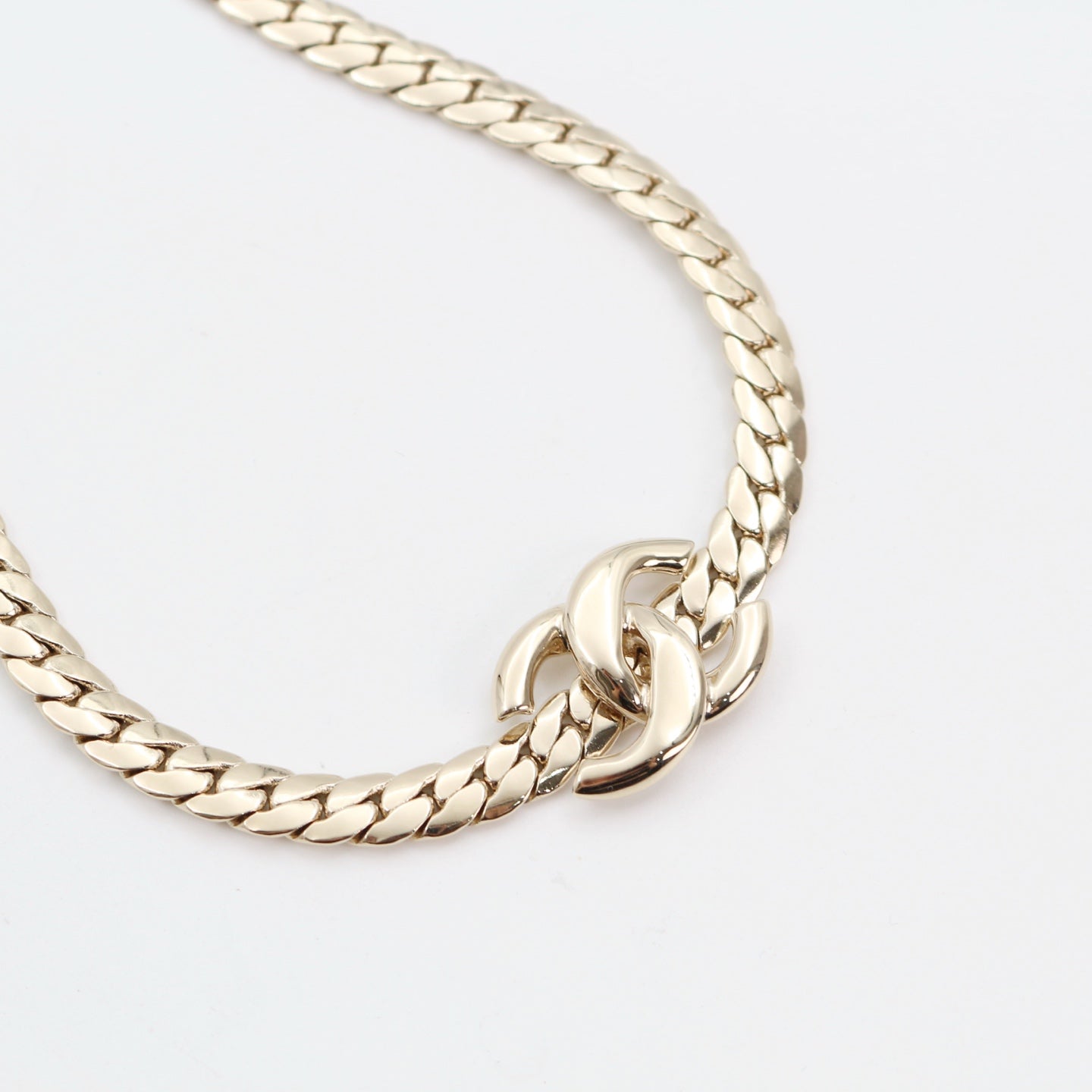 CHANEL CC Chain Necklace – Light Gold (B25S) [Brand New]