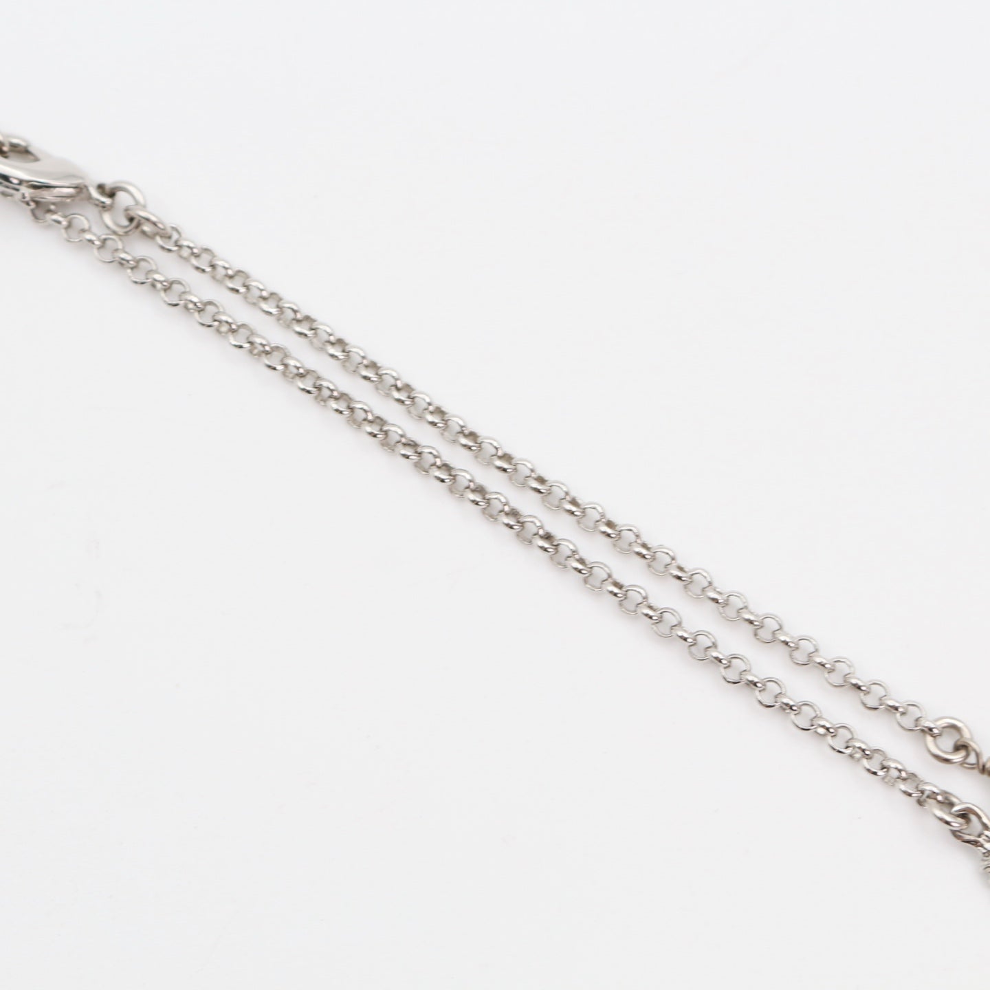 CHANEL Feather & CC Rhinestone Necklace – Silver (L25S) [Brand New]