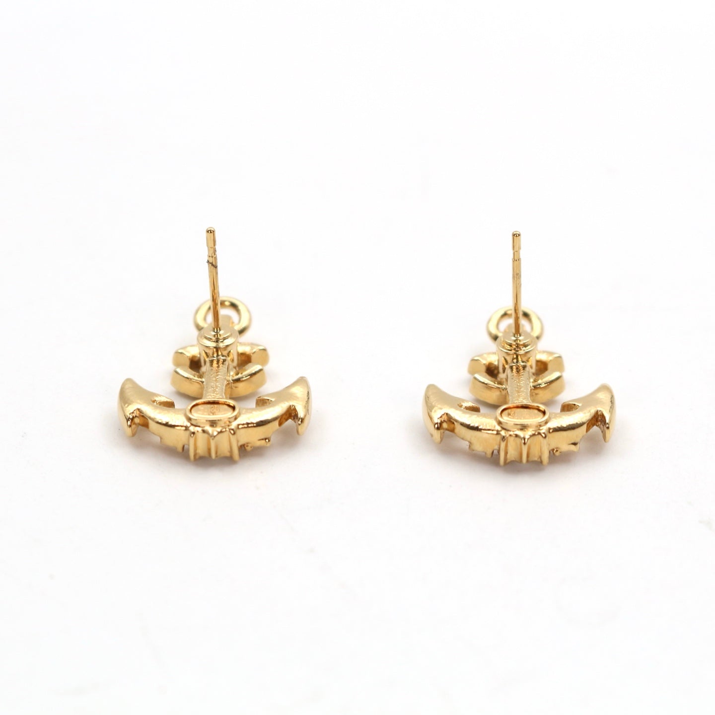 CHANEL Gold Crystal Anchor CC Earrings C25C [Brand New]