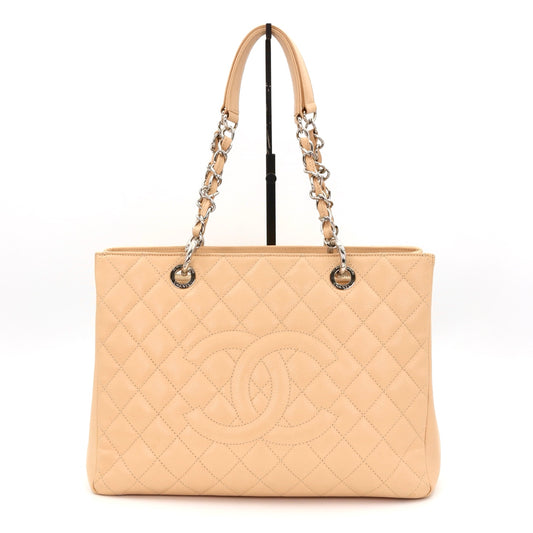 CHANEL Beige Caviar Grand Shopping Tote (GST) [Used]