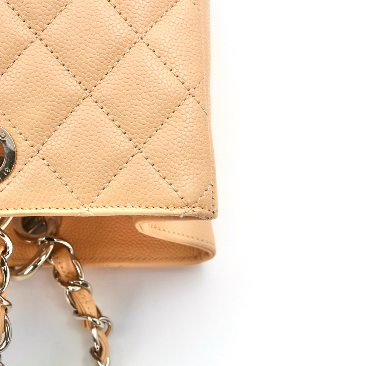 CHANEL Beige Caviar Grand Shopping Tote (GST) [Used]