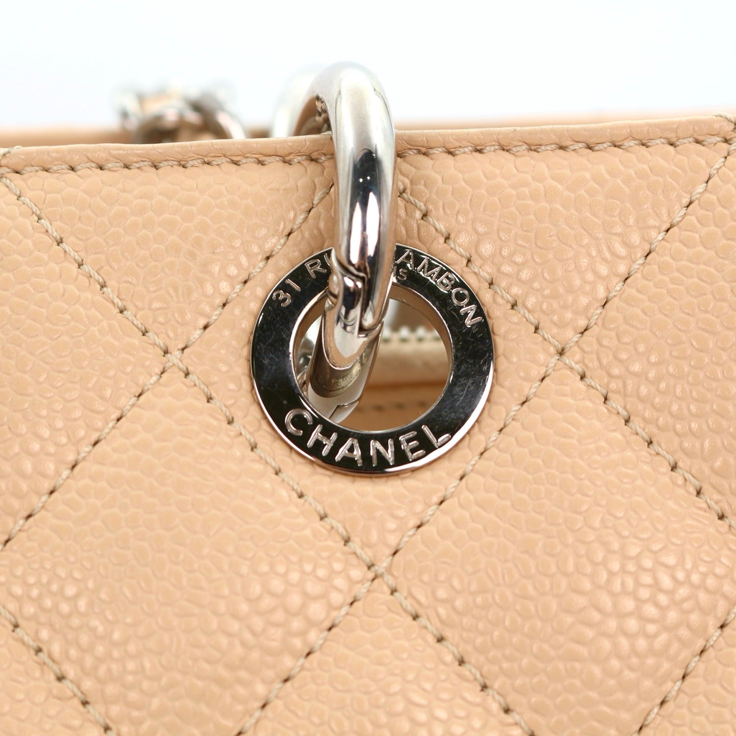 CHANEL Beige Caviar Grand Shopping Tote (GST) [Used]