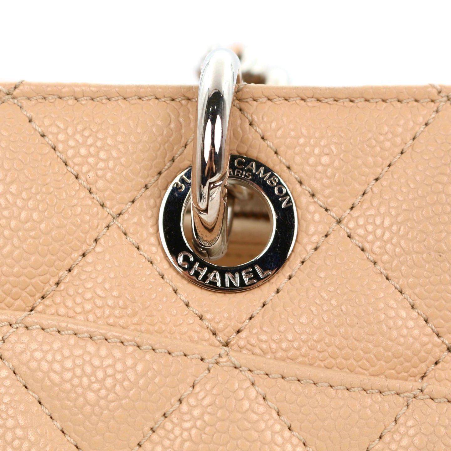 CHANEL Beige Caviar Grand Shopping Tote (GST) [Used]