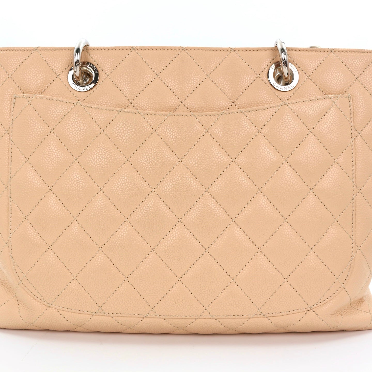 CHANEL Beige Caviar Grand Shopping Tote (GST) [Used]