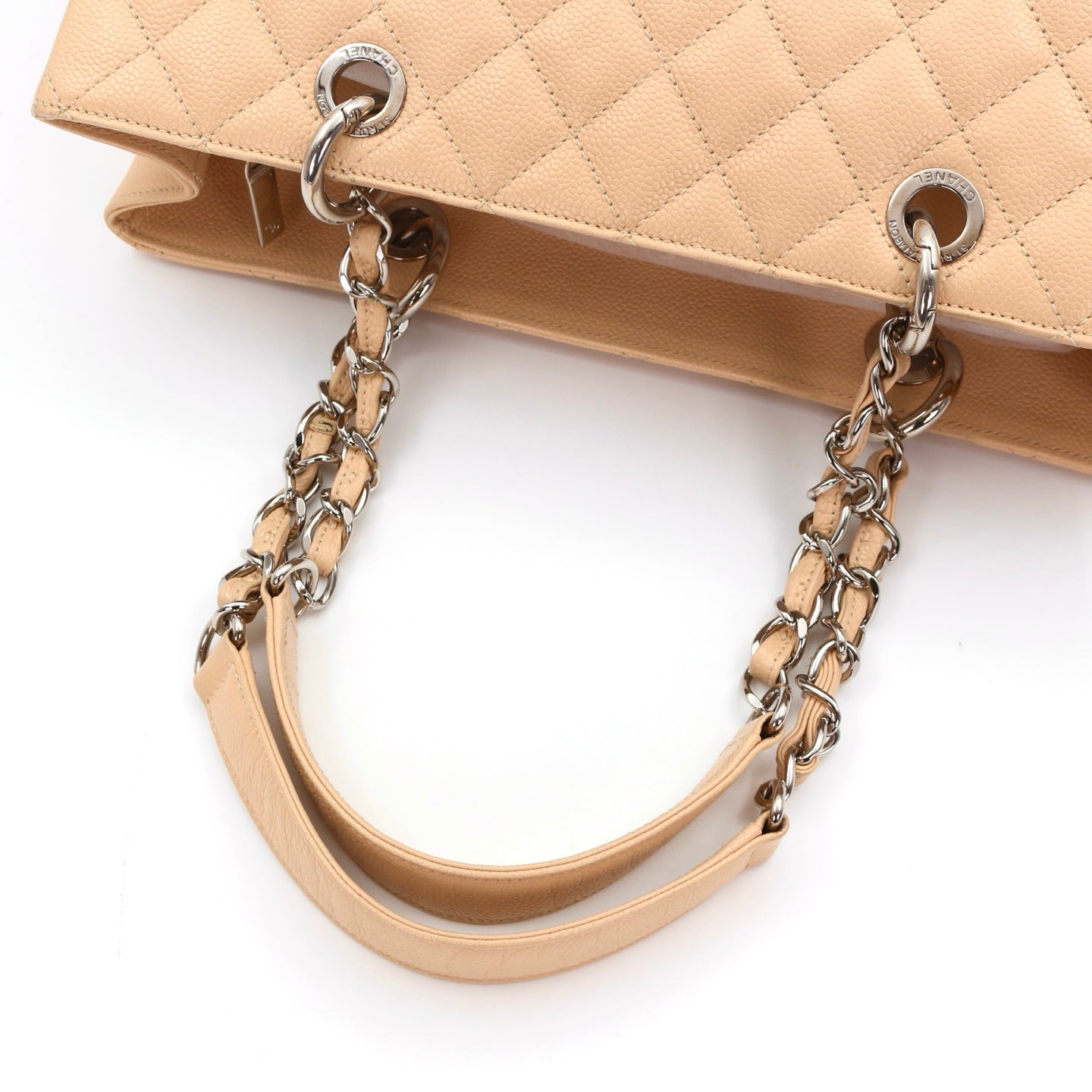 CHANEL Beige Caviar Grand Shopping Tote (GST) [Used]