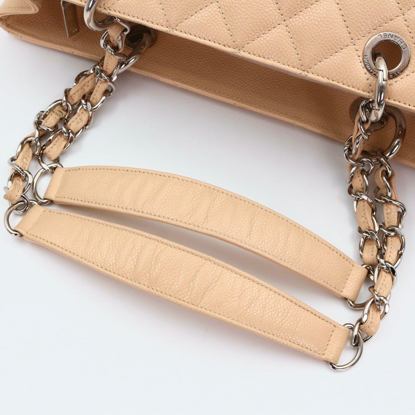 CHANEL Beige Caviar Grand Shopping Tote (GST) [Used]
