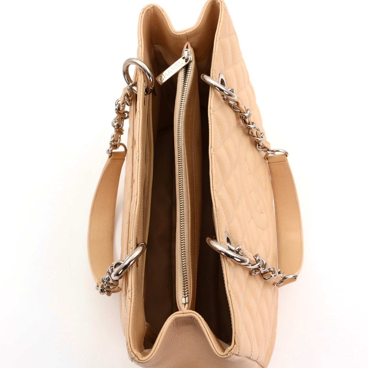 CHANEL Beige Caviar Grand Shopping Tote (GST) [Used]